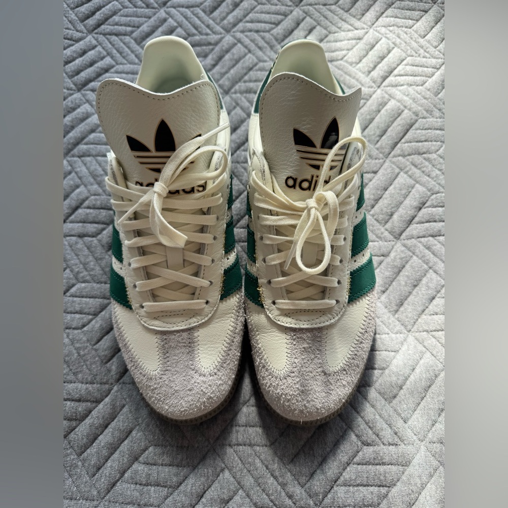 RARE adidas Originals Samba OG Ivory Collegiate Green Gold Metallic sneakers - Picture 4 of 8